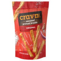 Crav'n Flavor Pretzel Braids, Original, Seasoned - 16 Ounce 