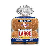 Mrs Baird's  Large Seeded Hamburger Buns 8 Count - 8 Each 