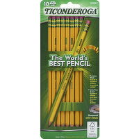 Ticonderoga Pencils, Sharpened, Soft, No. 2 HB - 10 Each 