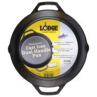 Lodge Pan, Dual Handle, Seasoned, 12 Inch - 1 Each 