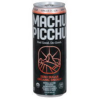 Machu Picchu Energy Energy Drink, Ginger Peach, Organic, Zero Sugar - 12 Fluid ounce 