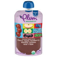 Plum Organics® Stage 2 Organic Cherry, Apple, Blueberry, Banana, Quinoa, Acai + Kale 4oz Pouch