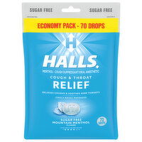 HALLS Relief Mountain Menthol Sugar Free Cough Drops, Economy Pack, 70 Drops