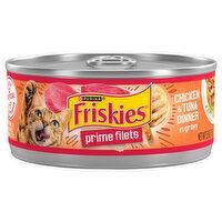 Friskies Cat Food, Chicken & Tuna Dinner in Gravy, Prime Filets, Adult - 5.5 Ounce 