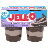 Jell-O Pudding Snacks, Reduced Calorie, Zero Sugar, Chocolate Vanilla Swirls - 14.5 Ounce 