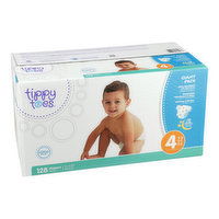 Tippy Toes Giant Pack Diapers, Size 4 (22-37 Lb) Ultra Absorbent - 128 Each 