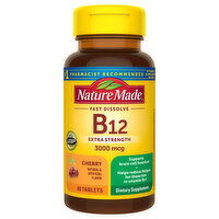 Nature Made Vitamin B12, Extra Strength, 3000 mcg, Tablets, Cherry - 40 Each 