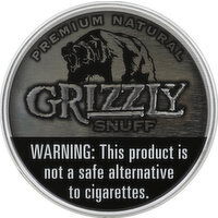 Grizzly Snuff, Moist, Premium Natural - 1.2 Ounce 