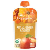 Happy Baby Baby Food, Organic, Apples, Pumpkin & Carrots, 2 (6+ Months) - 4 Ounce 