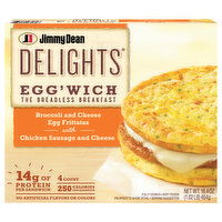 Jimmy Dean Broccoli and Cheese Egg Frittatas with Chicken Sausage and Cheese Egg'wich - 4 Each