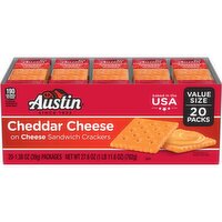Austin Sandwich Crackers, Cheddar Cheese on Cheese, Value Size - 27.6 Ounce