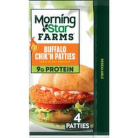 MorningStar Farms Plant Based Chik'n Patties, Buffalo - 10 Ounce