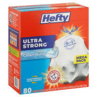 Hefty Tall Kitchen Bags, Drawstring, Clean Burst, 13 Gallon, Mega Pack