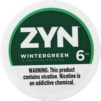 Zyn Nicotine Pouches, 6 mg, Wintergreen - 15 Each 