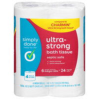 Simply Done Bath Tissue, Ultra-Strong, Mega Rolls, 2-Ply - 6 Each