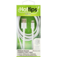 Hottips Cable, Premium, Charge & Sync, Braided - 1 Each 