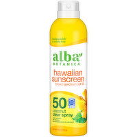 Alba Botanica Coconut Broad Spectrum SPF 50 Hawaiian Sunscreen Clear Spray - 6 Ounce 