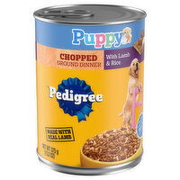 Pedigree Food for Dogs, with Lamb & Rice, Chopped Ground Dinner, Puppy - 13.2 Ounce 