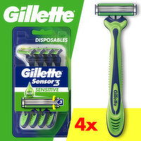 Gillette Sensor 3 Sensitive Men's Disposable Razor - 4 Each 