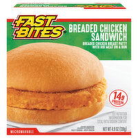 Fast Bites Sandwich, Breaded Chicken - 4.9 Ounce 