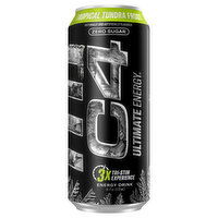 C4 Energy Drink, Tropical Tundra Frost, Zero Sugar - 16 Fluid ounce 