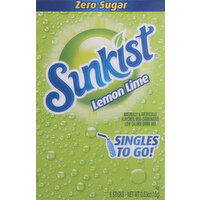 Sunkist Drink Mix, Zero Sugar, Lemon Lime