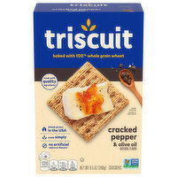 TRISCUIT Triscuit Cracked Pepper & Olive Oil Whole Grain Wheat Crackers, 8.5 oz - 8.5 Ounce 