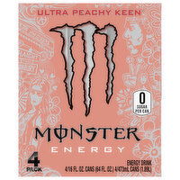 Monster Energy Drink, Ultra Peachy Keen, 4 Pack