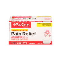 Topcare Extra Strength Pain Relief Acetaminophen 500 Mg Pain Reliever / Fever Reducer For Adults Caplets