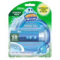 Scrubbing Bubbles Toilet Cleaning Stamp, Fresh Gel, Rainshower, Starter Pack - 1 Each 