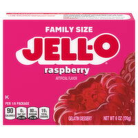 Jell-O Gelatin Dessert, Raspberry, Family Size