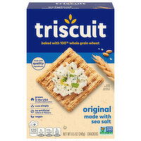 TRISCUIT Original Whole Grain Wheat Crackers, Vegan Crackers, Healthy Snacks, Lunch Snacks