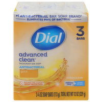 Dial Bar Soap, Deodorant, Antibacterial, Gold - 3 Each 