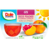 Dole Diced Peaches, in Strawberry Flavored Gel - 4 Each 