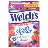 Welch's Fruit Snacks, Berries 'n Cherries, Family Size - 40 Each 