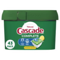 Cascade Complete Dishwasher Pods Detergent, Lemon - 43 Each 