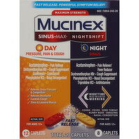 Mucinex Sinus-Max/Nightshift, Maximum Strength, Caplets - 20 Each 