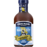 True Made Foods BBQ Sauce, Less Sugar, Kansas City - 18 Ounce 