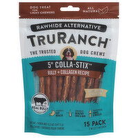 TruRanch Dog Chews, Colla-Stix, Bully + Collagen Recipe, 5 Inch, 15 Pack