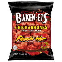 Baken-Ets Fried Pork Skins, Chicharrones, Flamin' Hot - 2.125 Ounce 