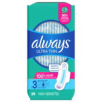 Always Pads, Flexi-Wings, Ultra Thin, Extra Long Super, Size 3 - 28 Each 