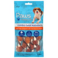 Paws Happy Life Combo Twist Kabobs, Beefhide Wrapped with Real Duck & Chicken, 6 Pack - 6 Each 