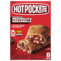 Hot Pockets Sandwiches, Italian Style Seasoned Crust, Italian Style Meatballs & Mozzarella, 8 Pack - 8 Each 