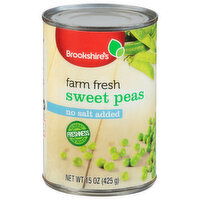 Brookshire's Farm Fresh Sweet Peas, No Salt Added - 15 Ounce 