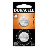 Duracell Batteries, Lithium, CR 2016, 3V, 2 Pack