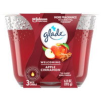 Glade Candle, 3 Wick, Welcoming, Apple Cinnamon - 1 Each 