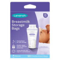 Lansinoh Breastmilk Storage Bags. Presterilized - 50 Each 