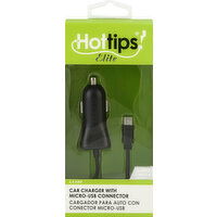 Hottips Car Charger, with Micro-USB Connector, 3 Foot - 1 Each 