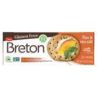 Breton Crackers, Gluten Free, Flax & Sea Salt - 4.76 Ounce 