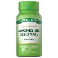 Nature's Truth Magnesium Glycinate, Chelated, Superior Absorption, Quick Release Capsules